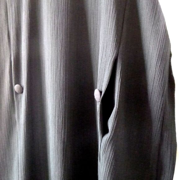 80s Around Town Dress Womens 14 Classic Modest Quiet Luxury Black Cream Midi - Picture 4 of 12